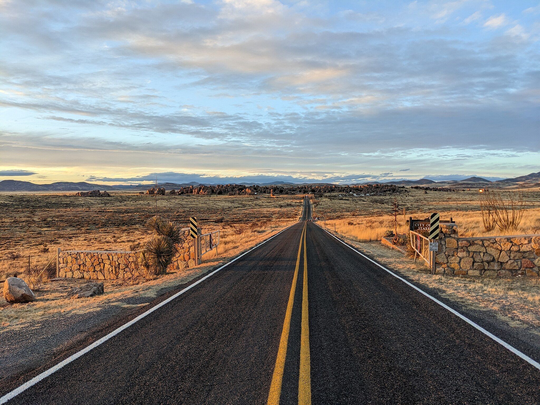 Main entrance to City of Rocks State Park, New Mexico, NM, USA