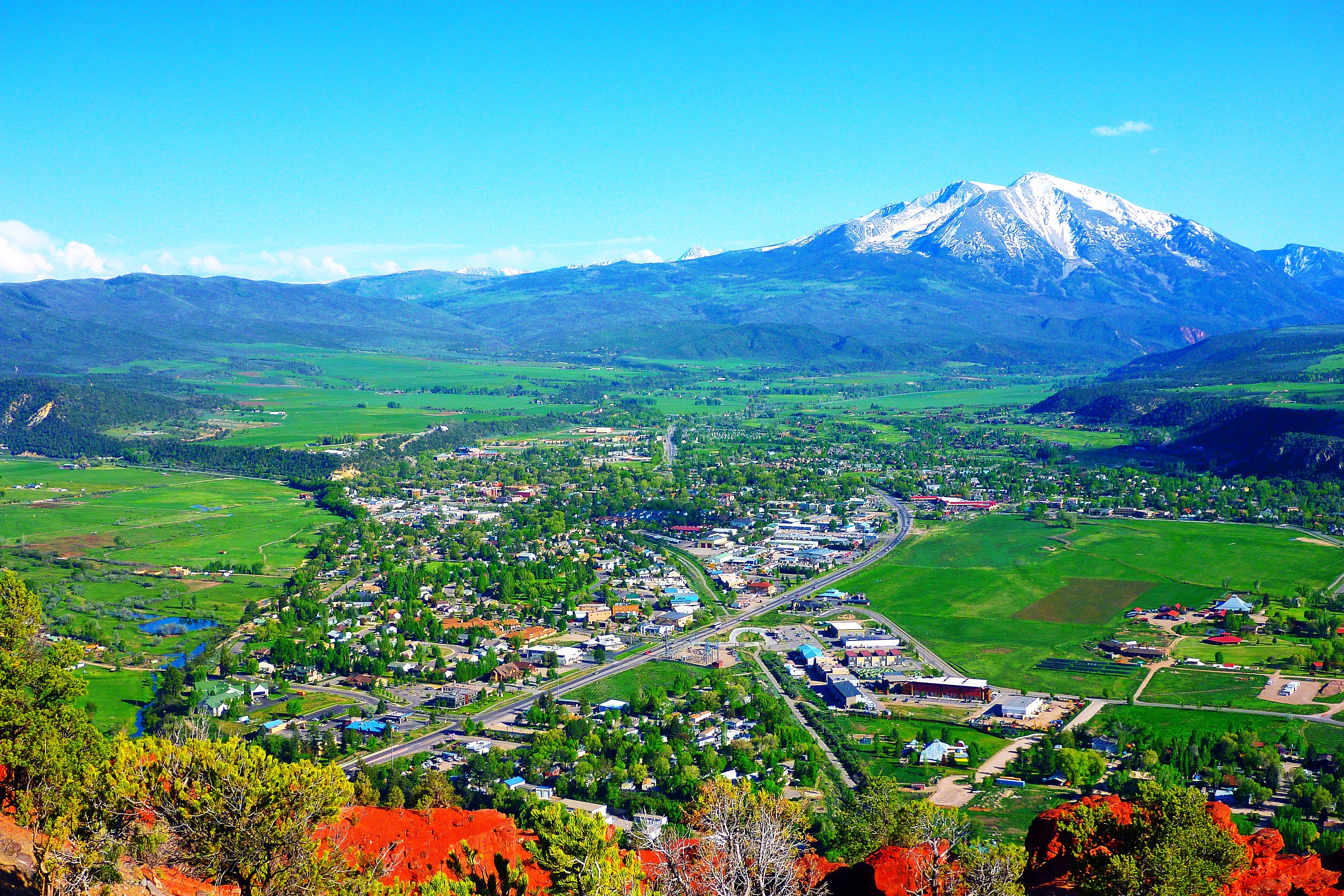 Carbondale, Colorado with Mount Sopris in the background