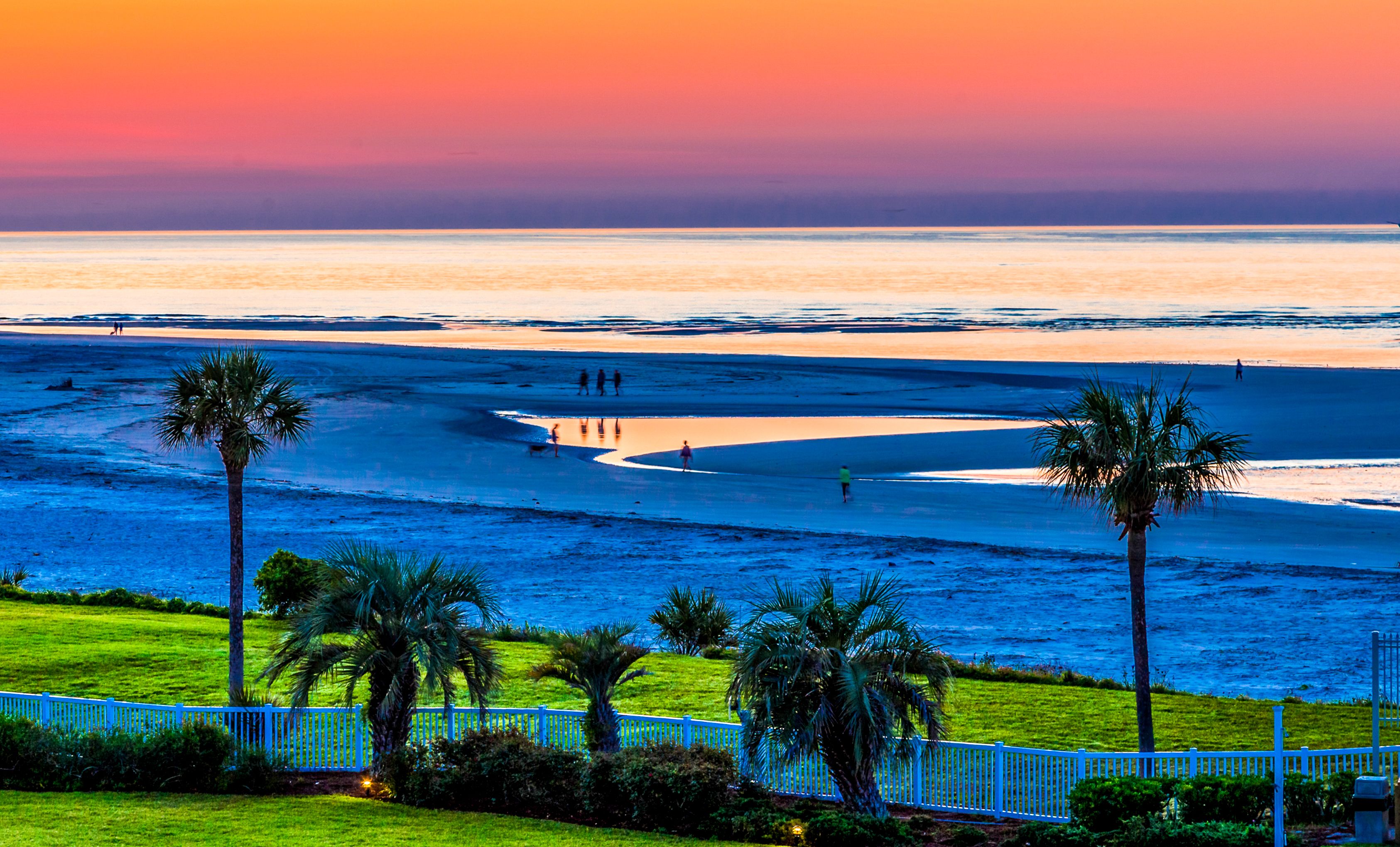 Beautiful sunrise off the coast of St Simons Island in Georgia