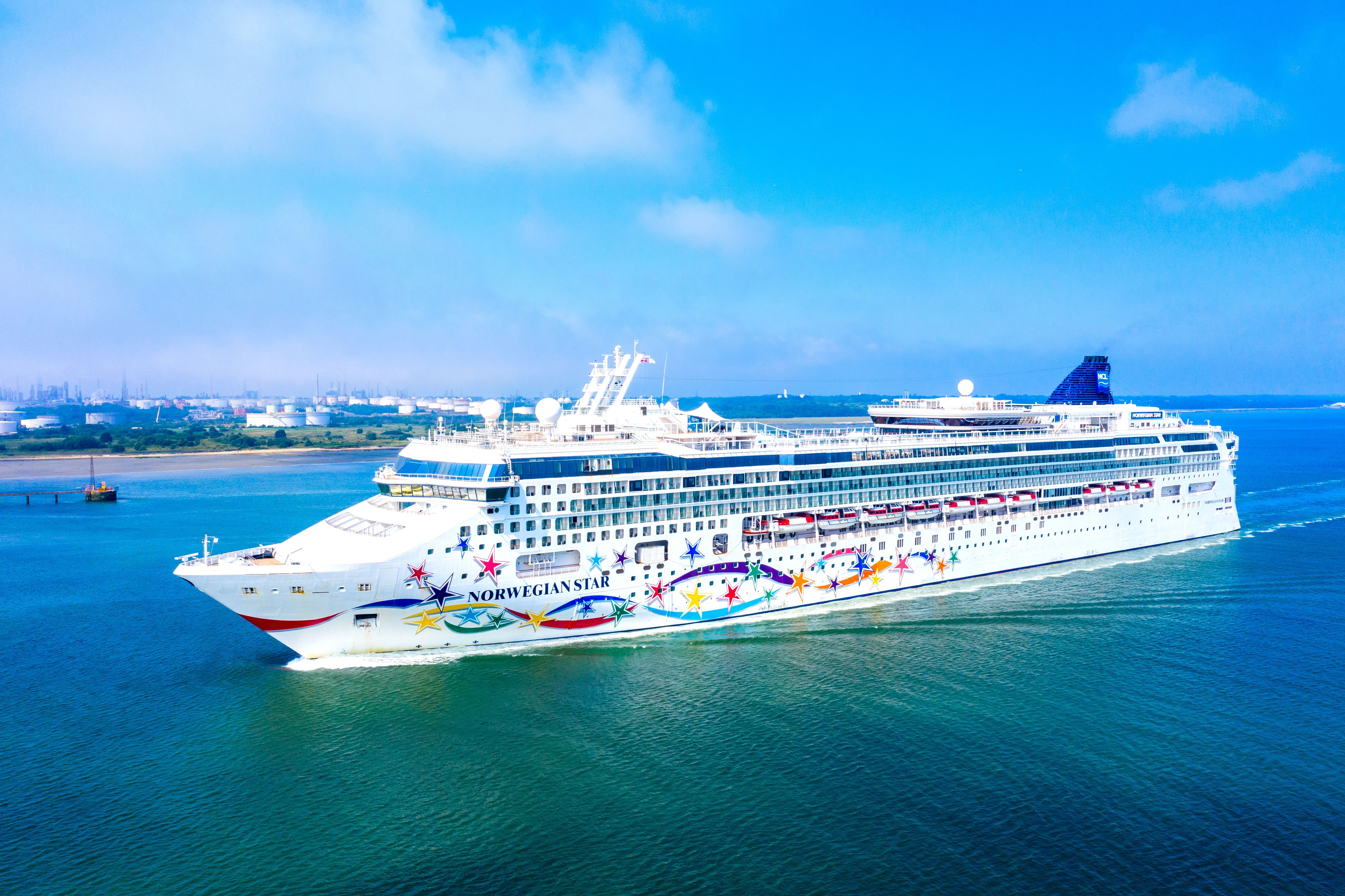 Norwegian Star arriving in Southampton, England.