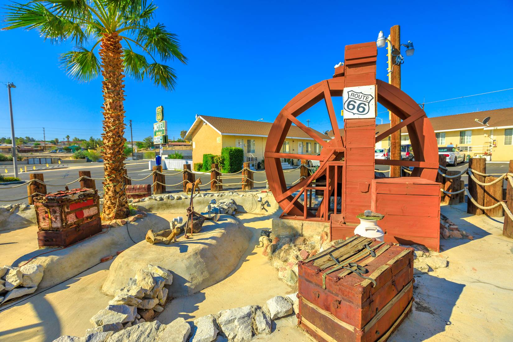 View of the Route 66 Motel Barstow, Barstow, California, CA, USA.