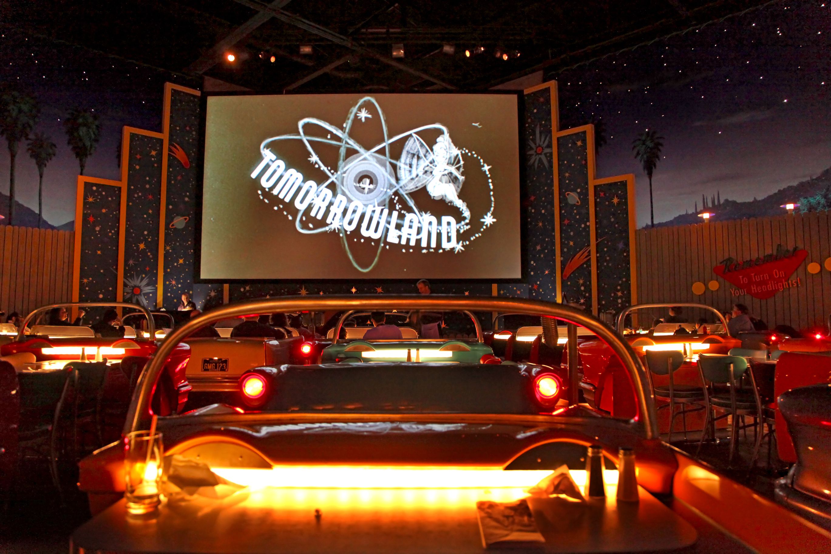 View of The Sci-Fi Dine-In Theater in Disney's Hollywood Studios, Orlando, Florida, FL, USA.