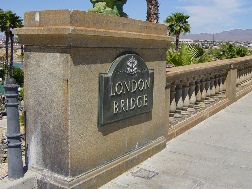 The sign on London Bridge, Lake Havasu City, Arizona