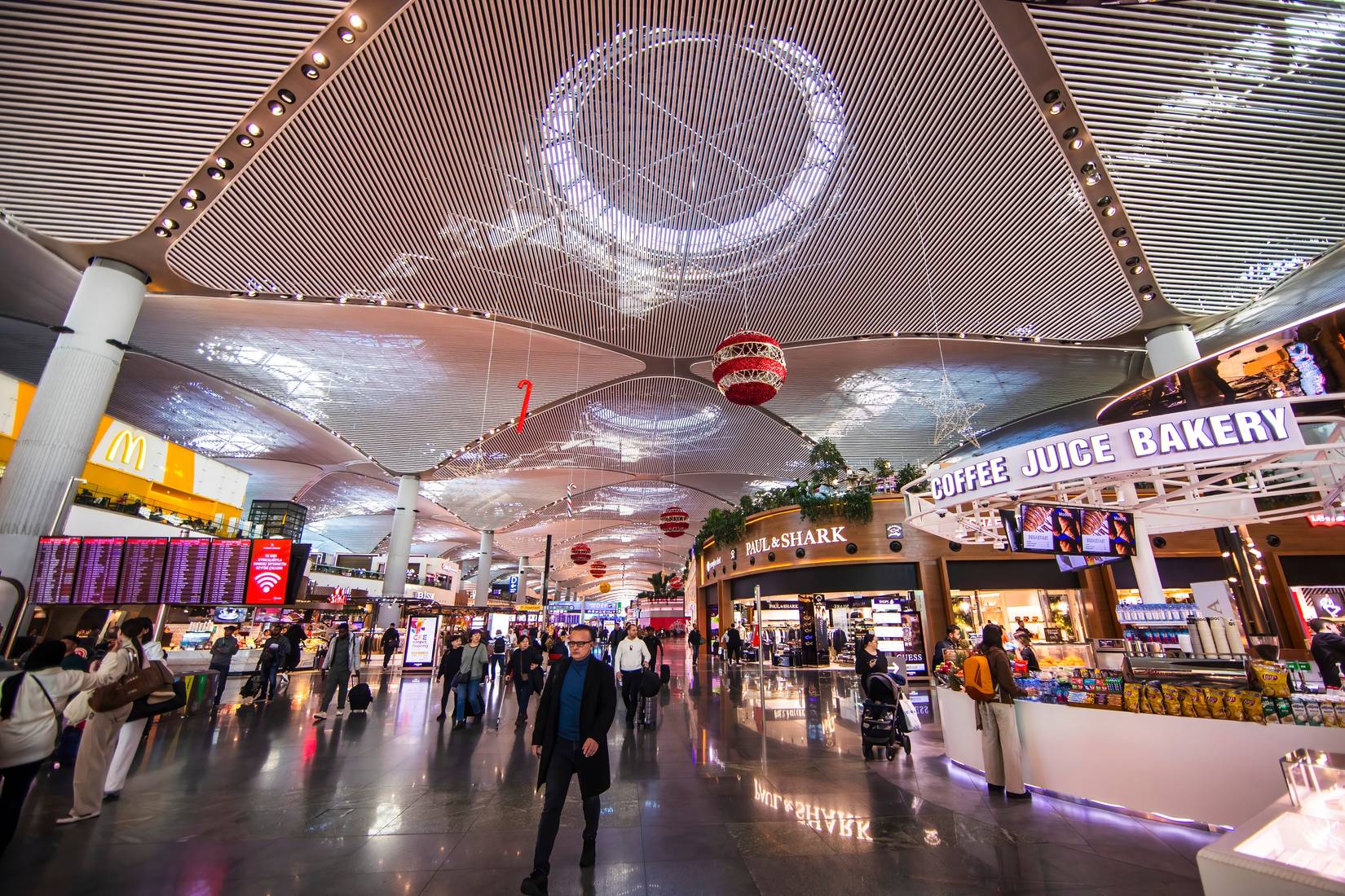 Food offerings at Istanbul Airport, Turkey.
