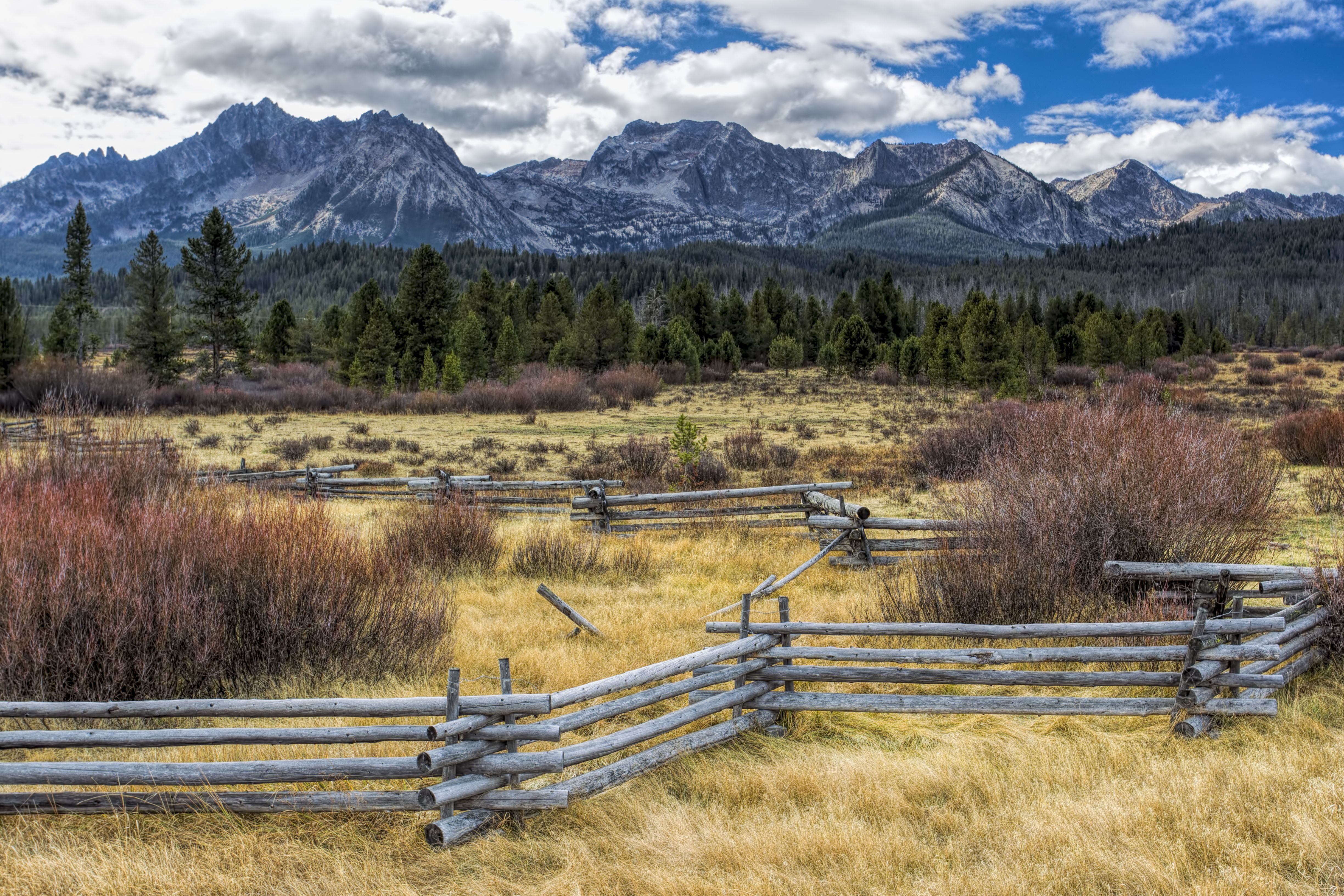 Mountains and countryside near Stanley, Idaho, USA